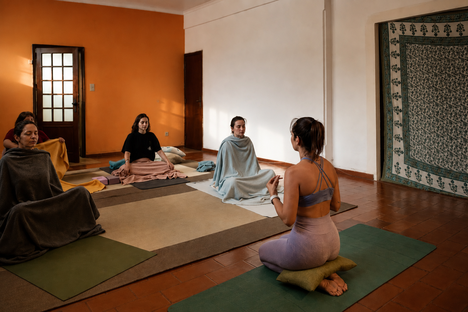 Teaching yoga in Portugal